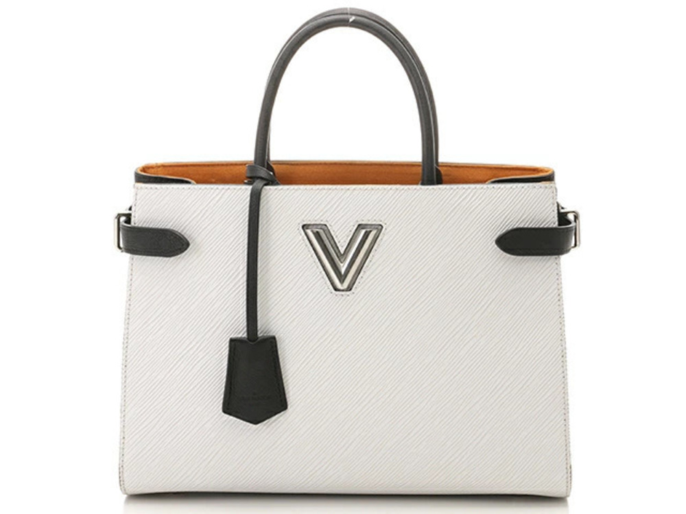 LOUIS VUITTON Bag Handbag Twist Tote Epi Blanc White Noir Black